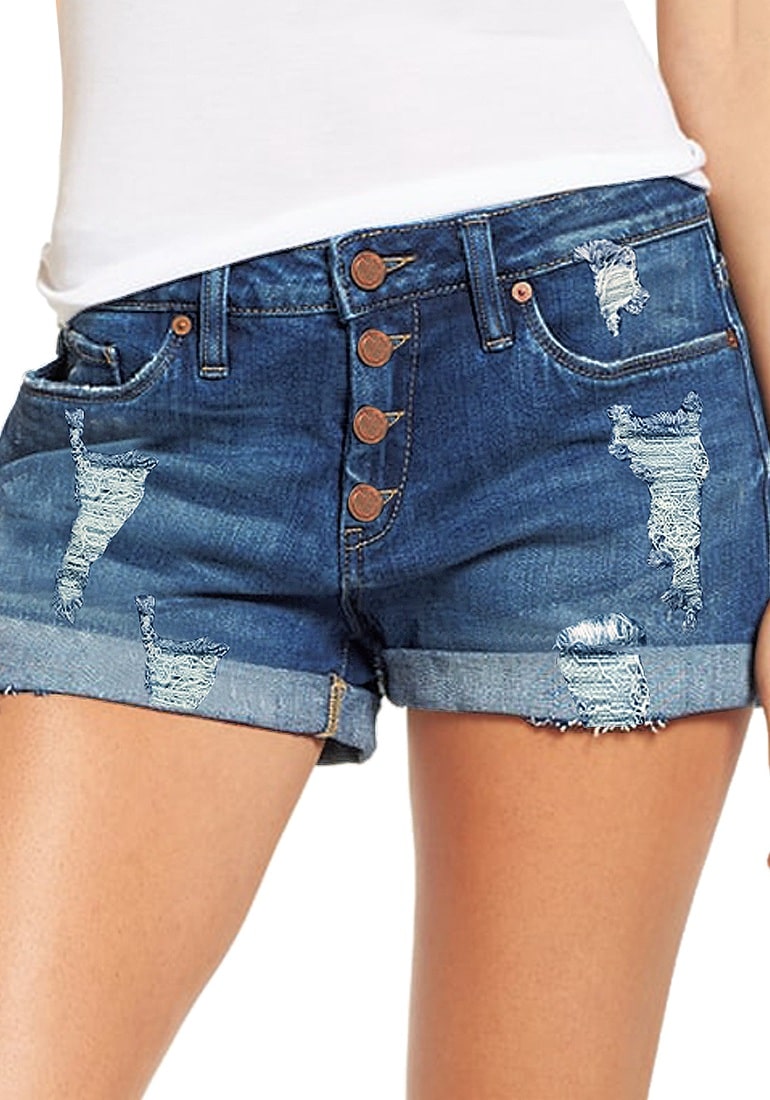 Women's High Rise Ripped Distressed Raw Hem Sexy Denim Jeans Shorts –  Lookbook Store